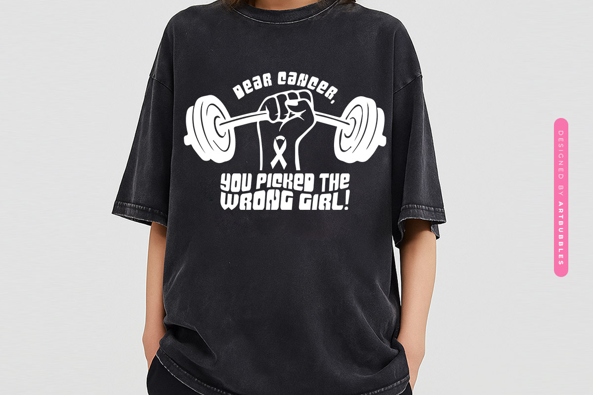 Dear Cancer You Picked the Wrong Girl Retro SVG Tshirt Mockup image.jpg