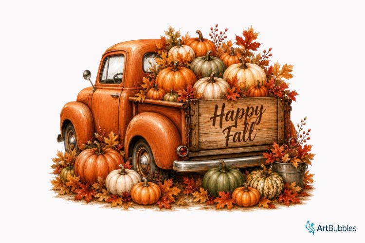 Happy Fall PNG Sublimation Transfer