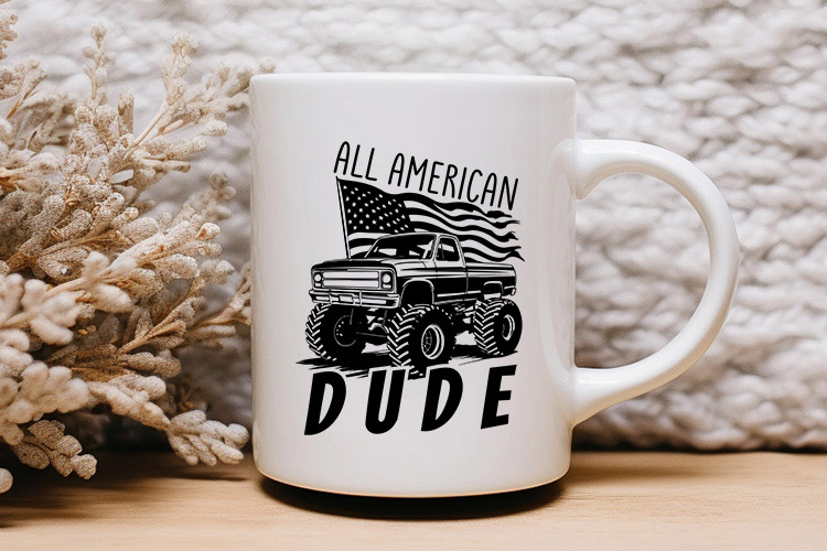 All American Dude - Monster Truck SVG File Mug Mockup Image.jpg