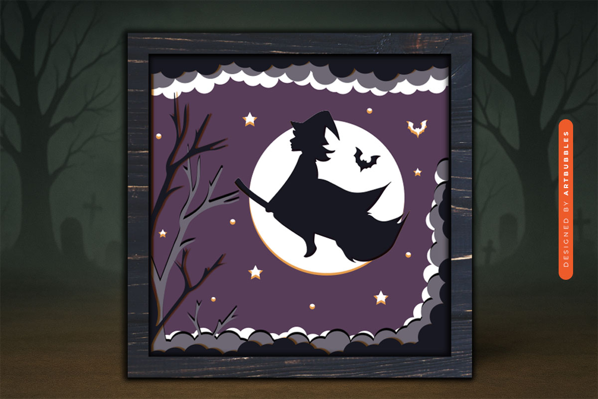 3D Halloween Witch Layered Shadow Box SVG Image 3.jpg