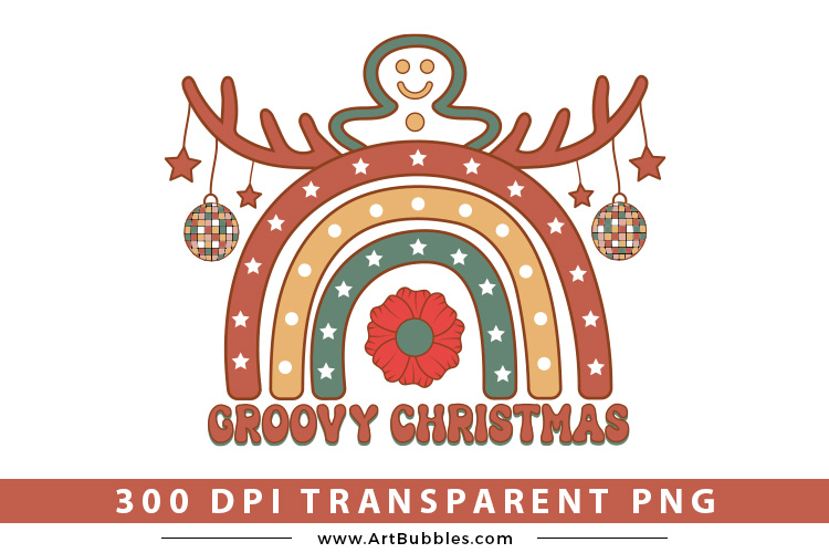 Groovy Christmas Sublimation Design Png