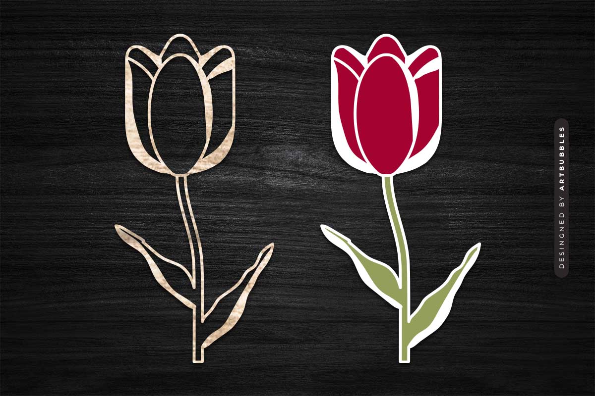 Tulip Laser Cut Wildflower SVG File Image.jpg