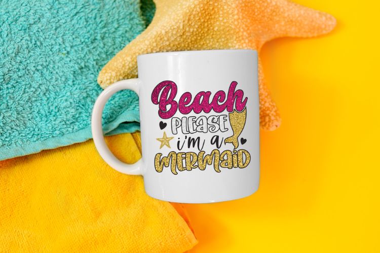 Beach Please I'm Mermaid - Summer PNG Mug Mockup Image.jpg