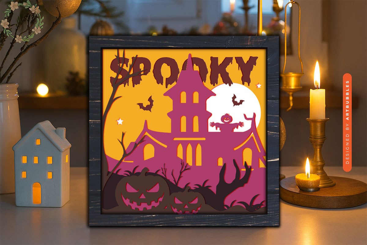 Spooky House Halloween Layered Shadow Box SVG Image 2.jpg