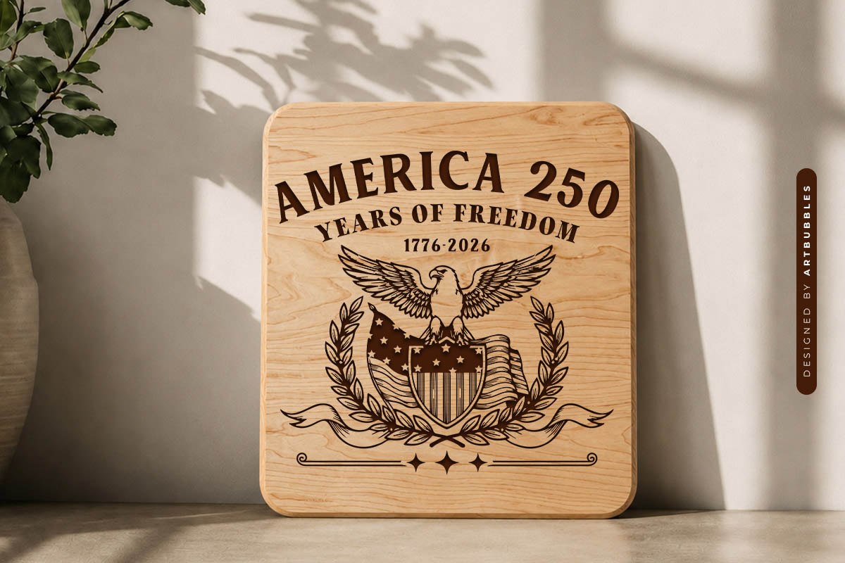 250 Years of America Cutting Board SVG