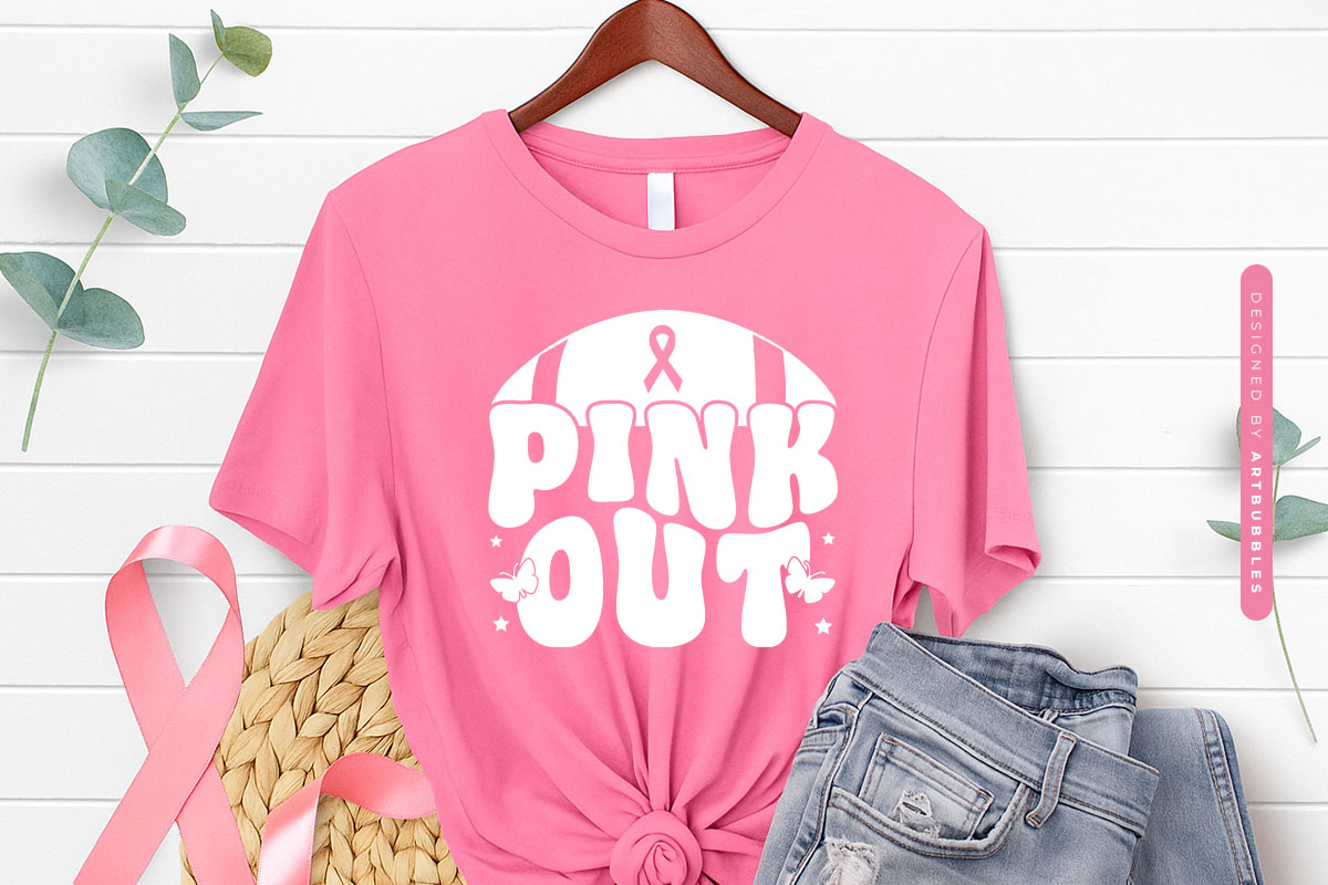 Pink Out - Retro Breast Cancer SVG Cricut Shirt Mockup Image.jpg