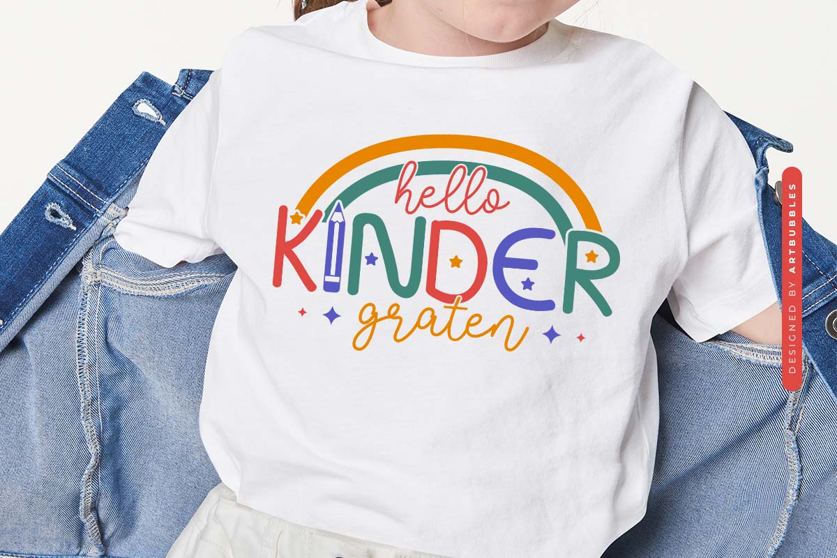 Hello Kindergarten, Back to School SVG PNG