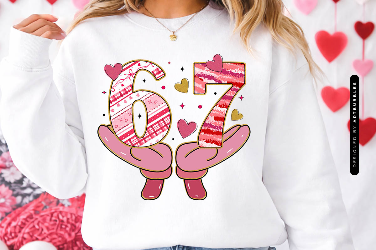 Preppy 6 7 Valentine Sublimation Transfer