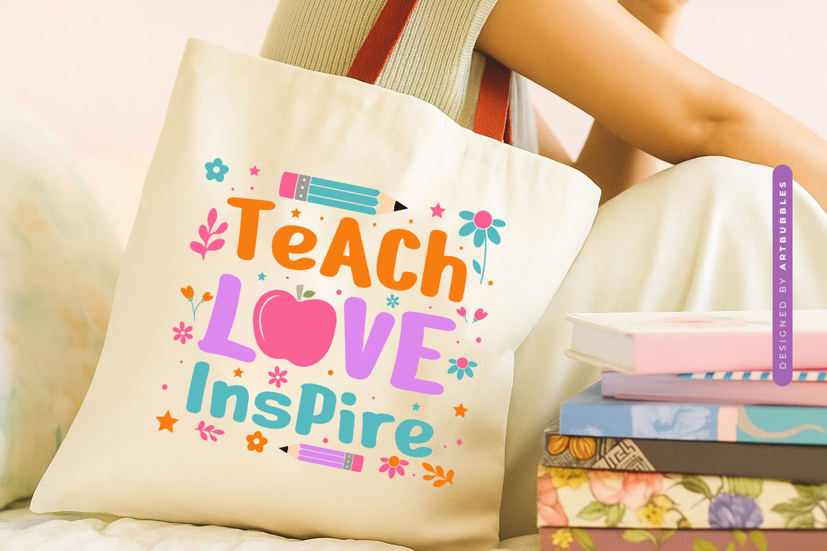 Teach Love Inspire - Floral Teacher Day SVG Tote Bag Mockup Image.jpg