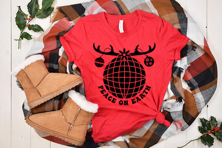 Peace On Earth - Free Christmas SVG Tshirt Mockup Image.jpg