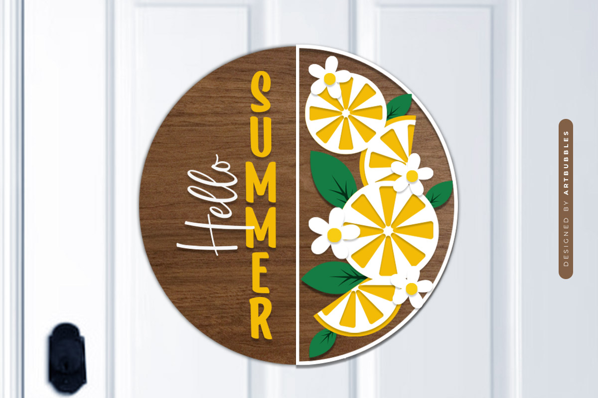 Hello Summer Sign SVG Laser Cut File Image 2.jpg