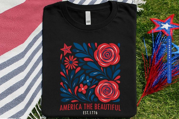 America The Beautiful Est 1776 - 4th of July Sublimation Shirt Mockup Image.jpg