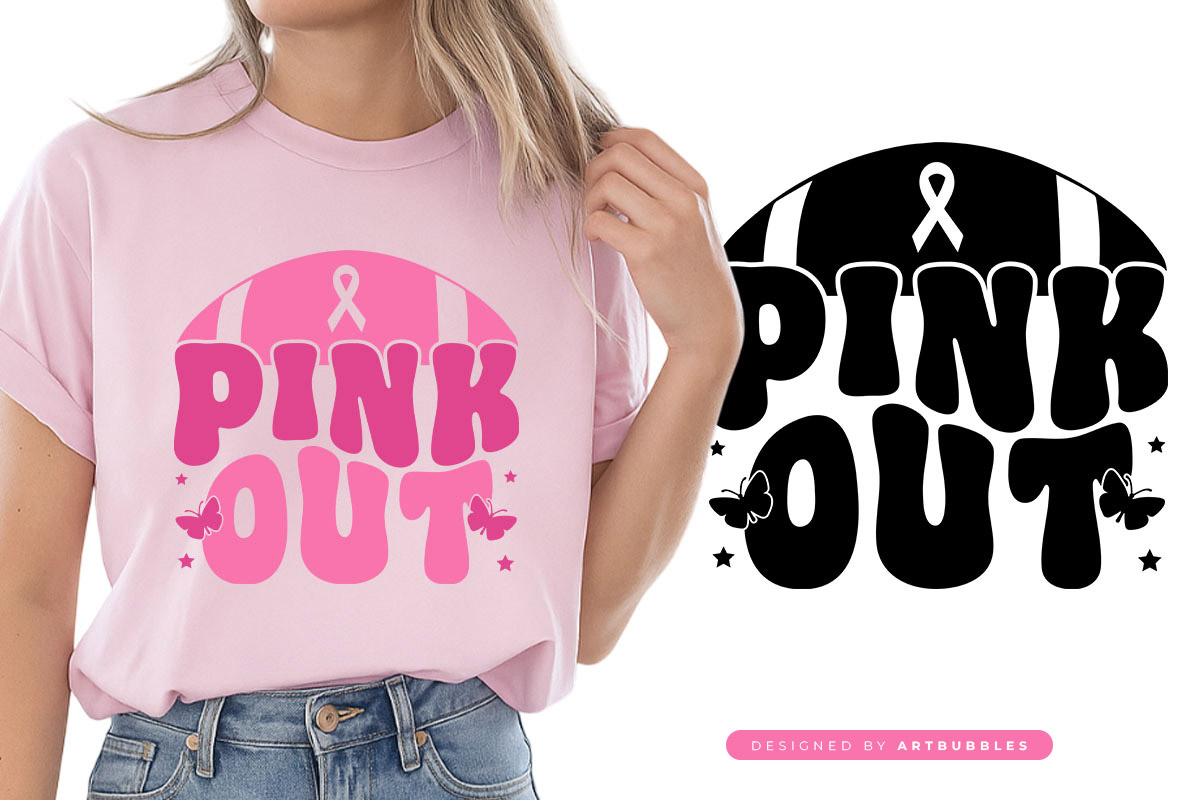 Pink Out - Retro Breast Cancer SVG Cricut
