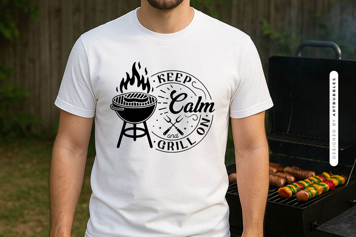 Keep Calm and Grill On SVG Vector