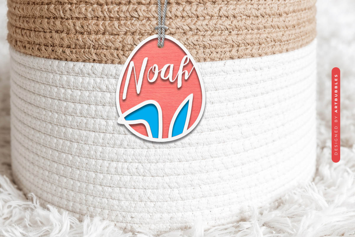 Easter Bunny Gift Tag SVG Laser Cut File