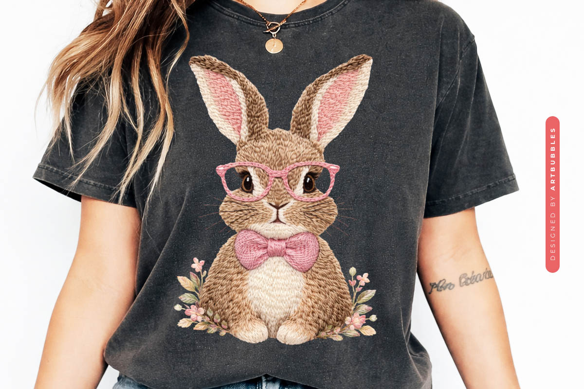 Faux Embroidery Easter Bunny Sublimation Tshirt  Mockup Image.jpg