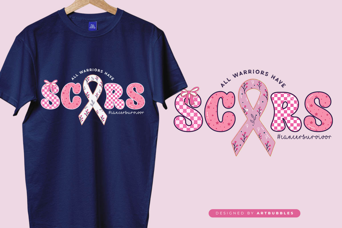 All Warriors Have Scars - Coquette Breast Cancer Sublimation Image.jpg