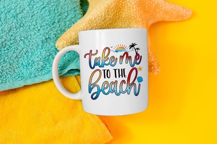 Take Me To The Beach - Funny Summer PNG Mug Mockup Image.jpg