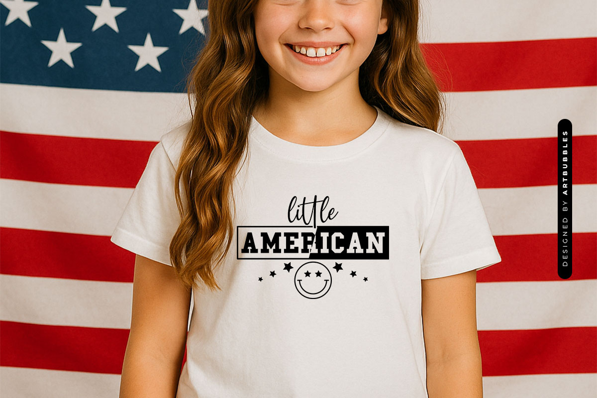Little American - Kids 4th of July SVG Shirt Mockup Image.jpg