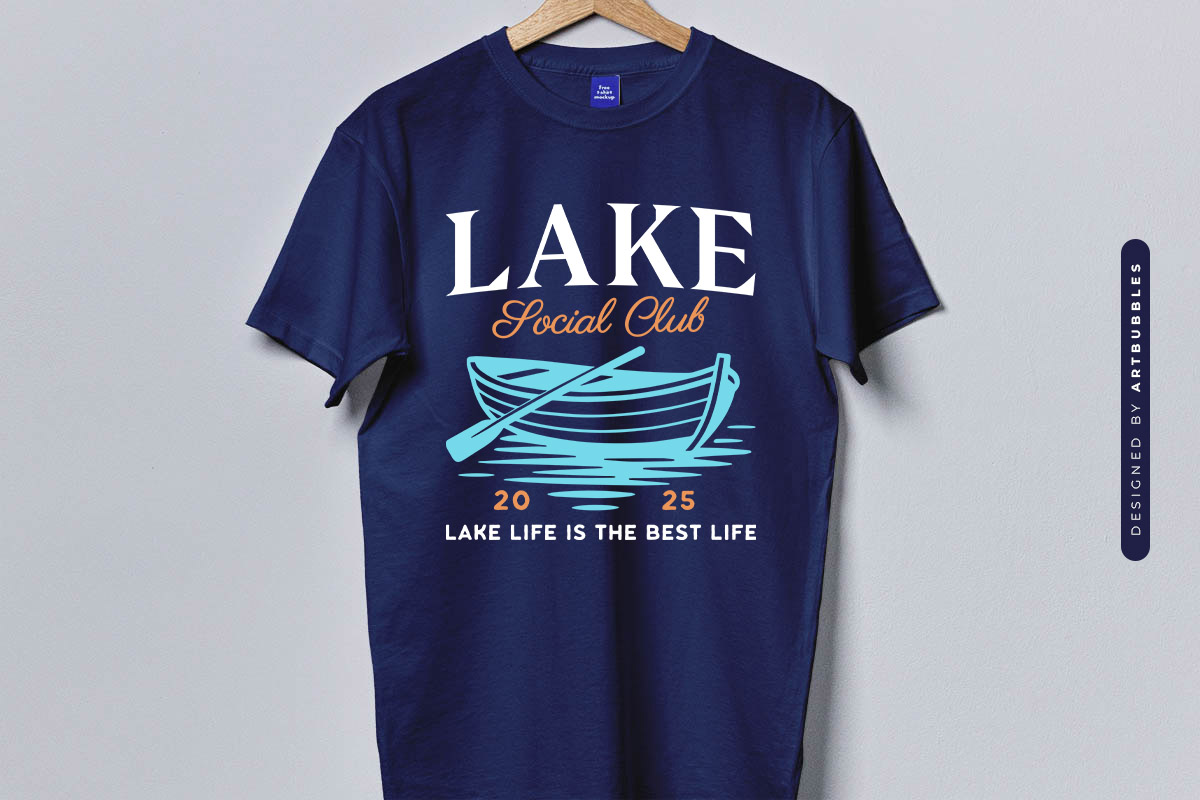 Lake Social Club SVG PNG Blue Shirt Mockup Image.jpg