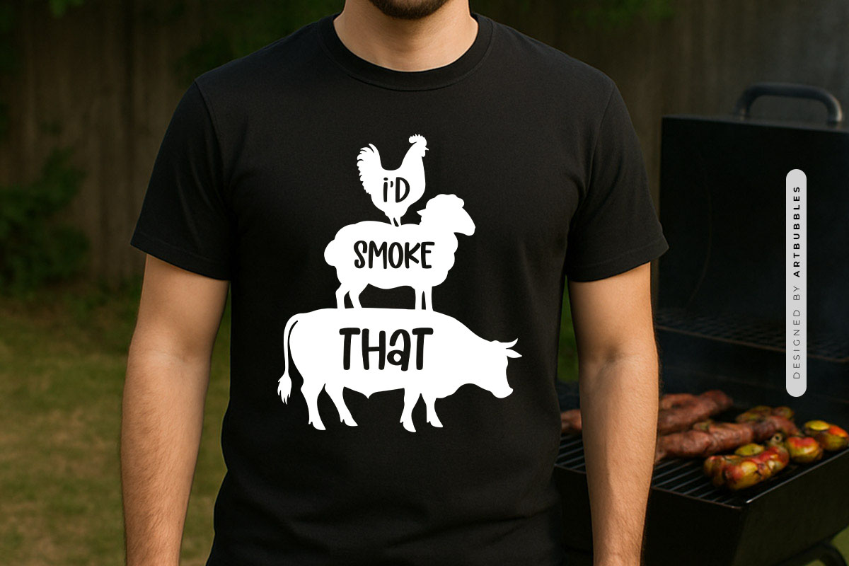I'd Smoke That - Funny Grilling SVG Tshirt Mockup Image.jpg