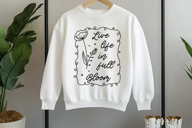 Live Life in Full Bloom - Wildflower Quote SVG Design Tshirt Mockup Image.jpg