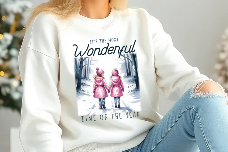 Wonderful Time of the Year - Winter PNG Sublimation Sweatshirt Mockup Image.jpg
