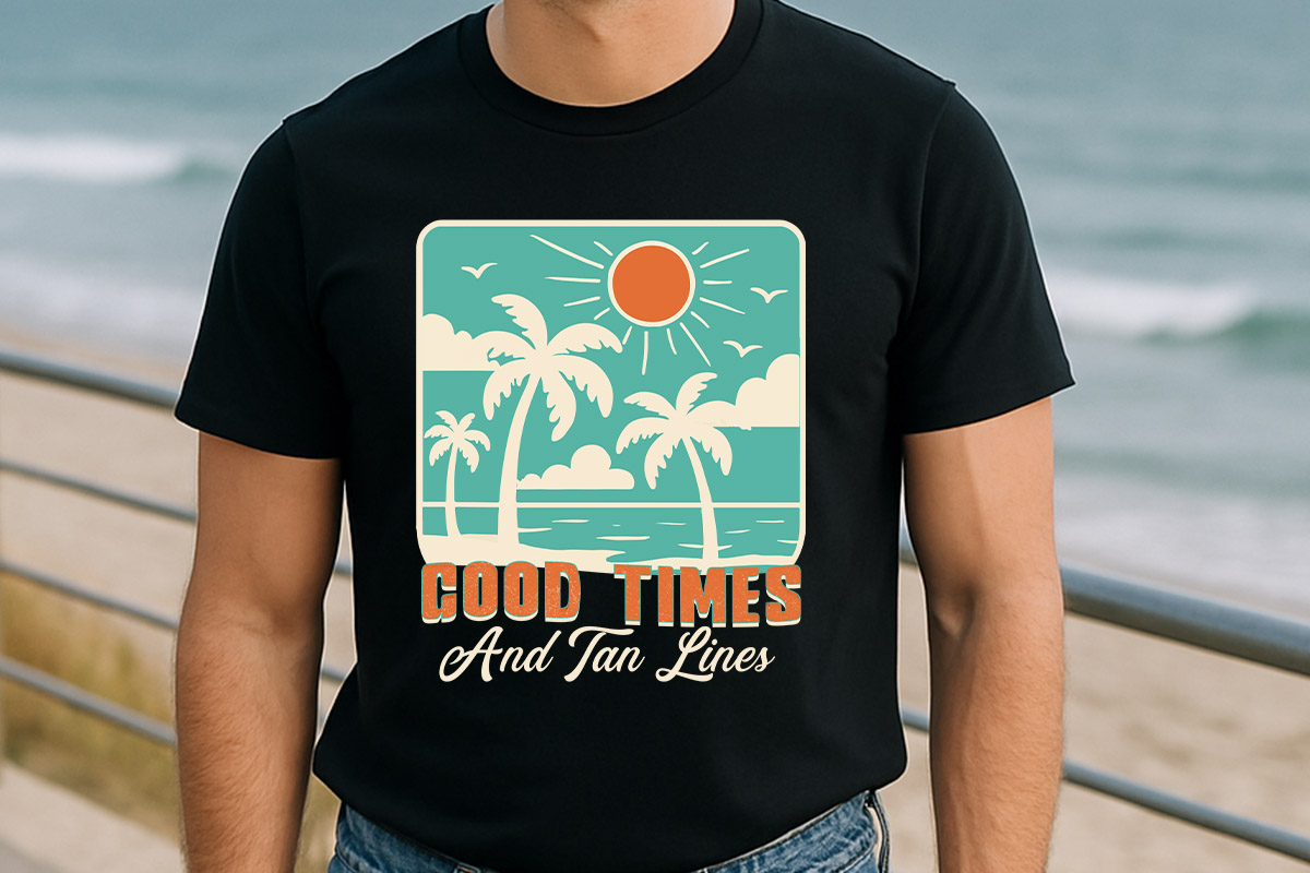 Good Times And Tan Lines - Summer Sublimation PNG Tshirt Mockup Image.jpg