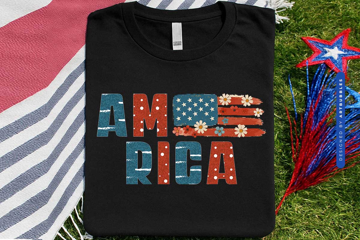 America - 4th of July Sublimation Design