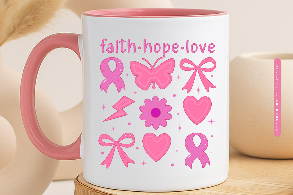 Faith Hope Love - Coquette Bow Breast Cancer Sublimation Mug Mockup Image.jpg