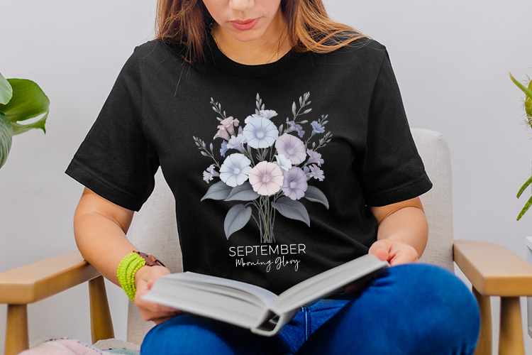 Morning Glory Birth Flower Month September Sublimation Shirt Mockup Image.jpg