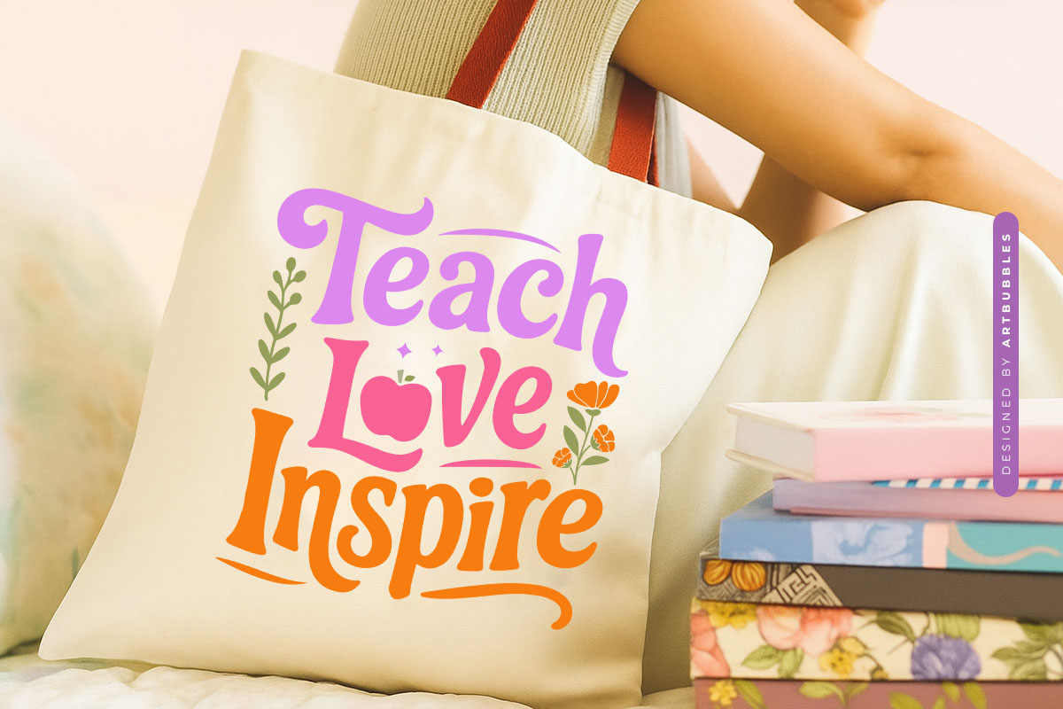 Teach Love Inspire - Floral Teacher Decal SVG