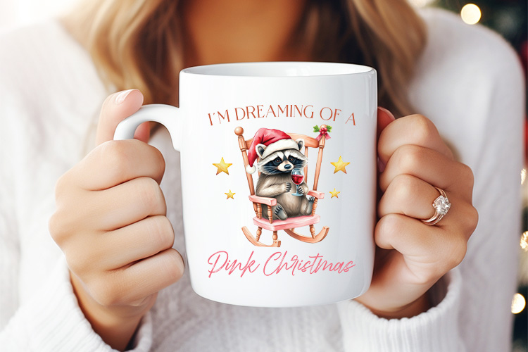 I'm Dreaming of A Pink Christmas Sublimation Design Mug Mockup Image.jpg