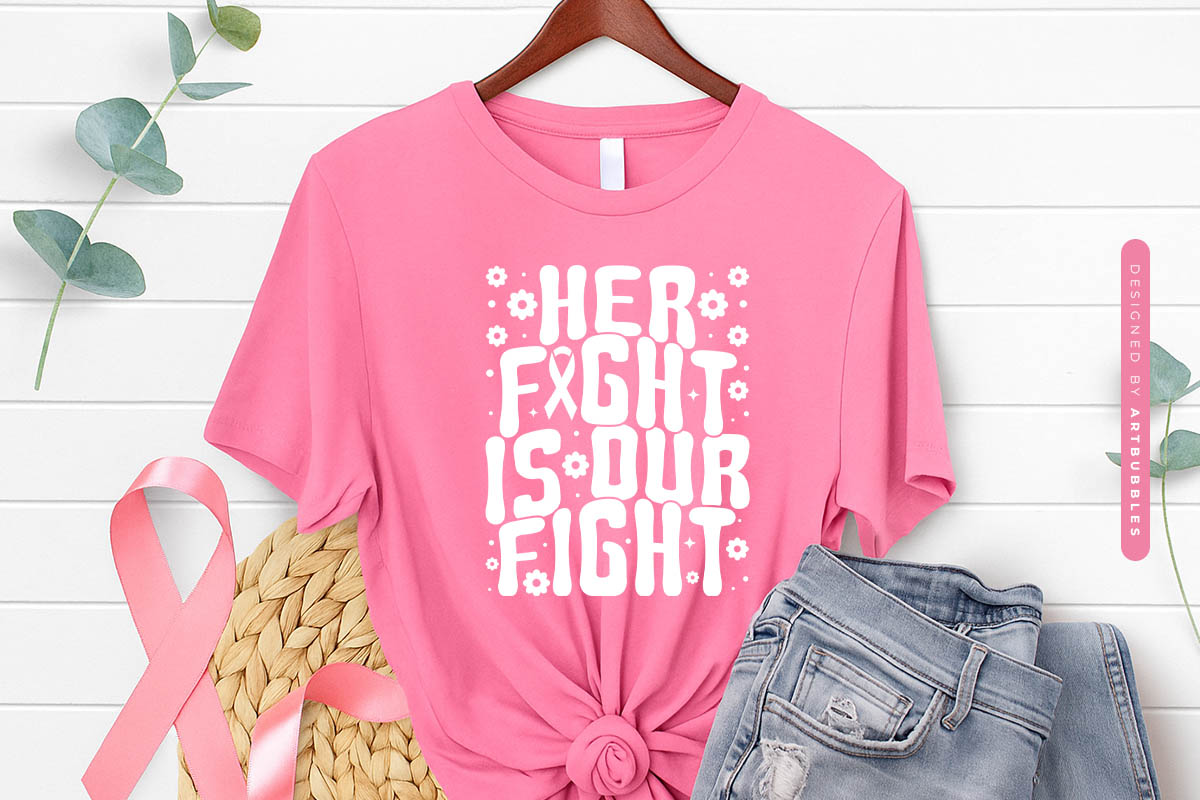 Her Fight is Our Fight - Retro Breast Cancer SVG Shirt Mockup Image.jpg