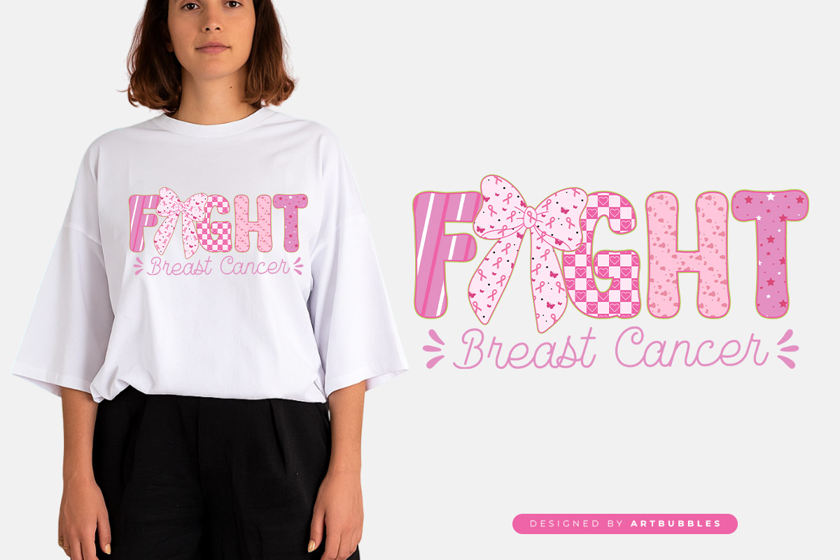 Fight Breast Cancer Coquette Sublimation