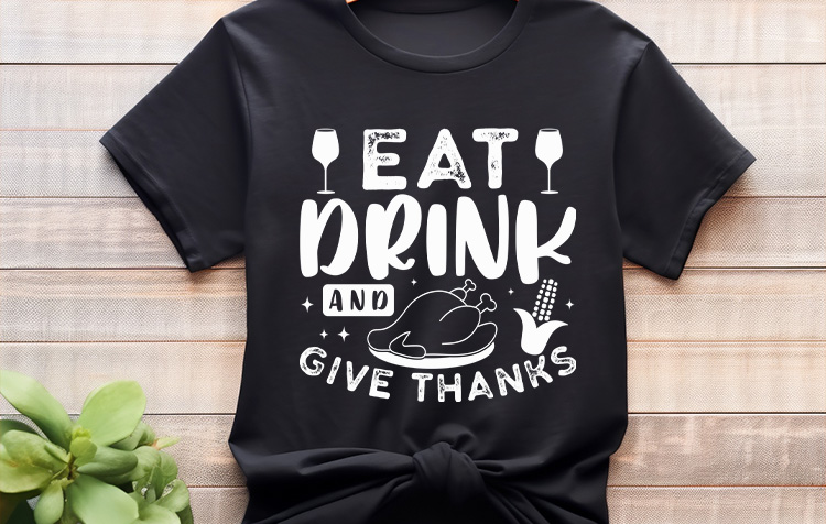 Eat Drink and Give Thanks - Free Thanksgiving Svg Cut File T Shirt Mockup Image.jpg