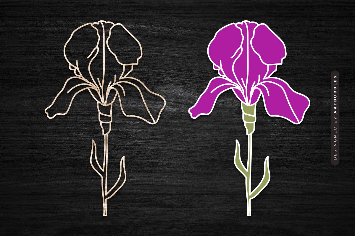 Laser Cut Wildflower SVG Silhouette