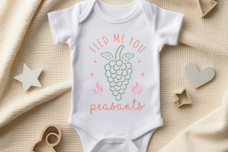Feed Me Your Peasants - Adorable Baby SVG Onesie Mockup Image.jpg