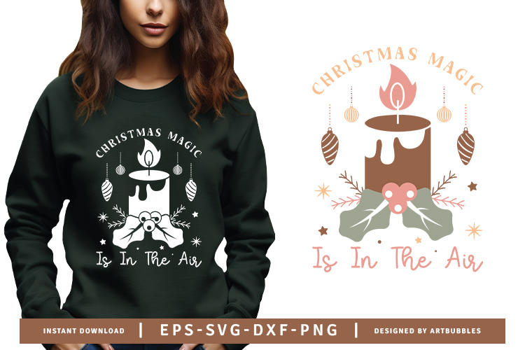 Boho Christmas Magic is in the Air SVG Cut File Image.jpg