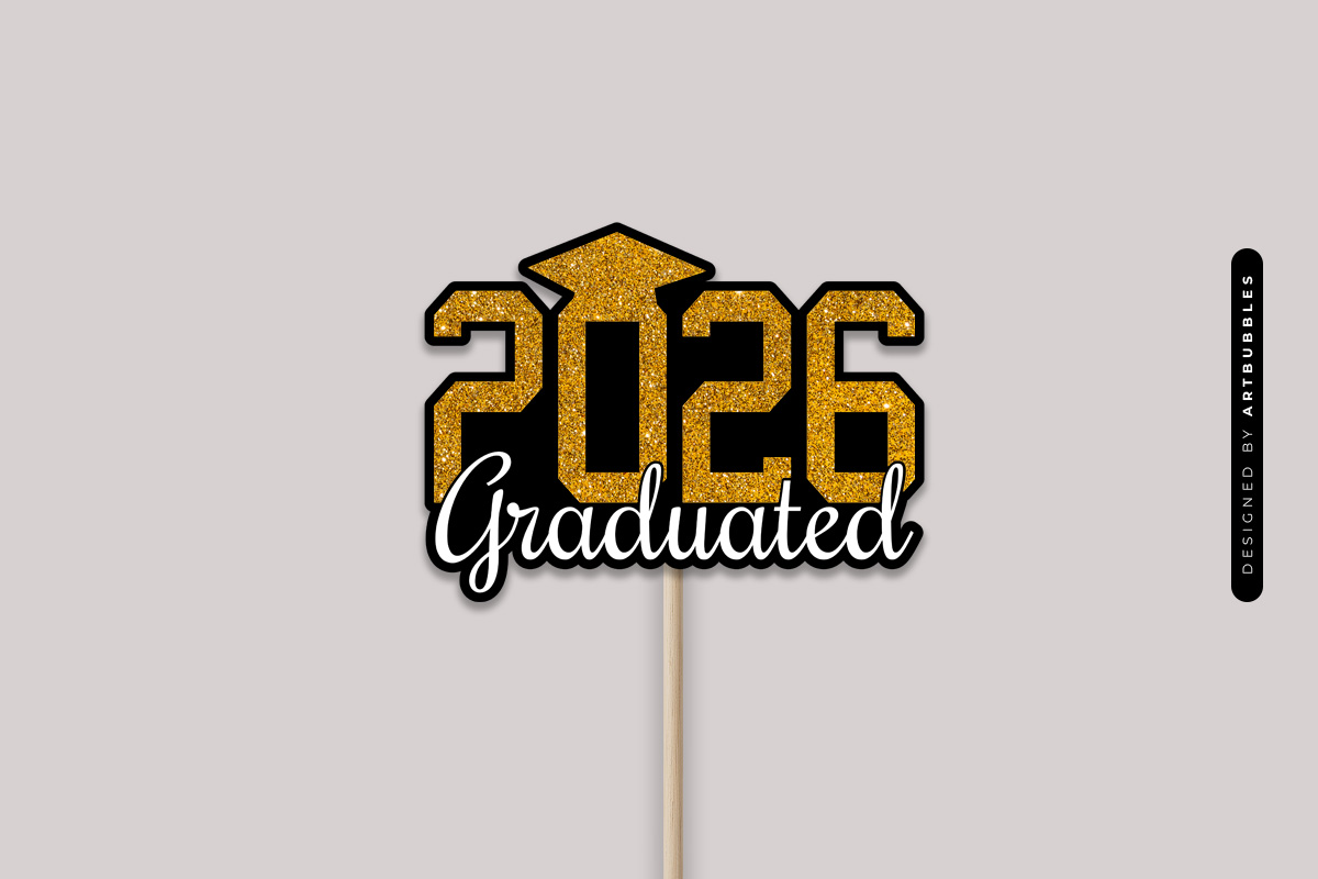 2026 Graduated Cake Topper SVG Design Image 2.jpg