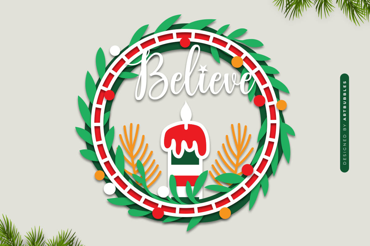 Layered Christmas Wreath SVG Laser Cut Image 2.jpg