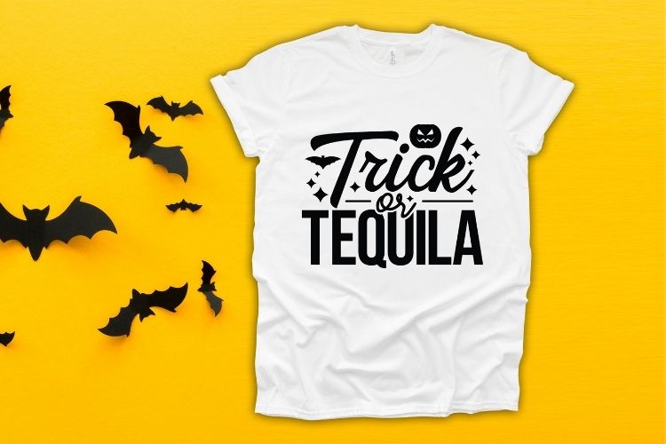 Trick or Tequila - Funny Halloween SVG Tshirt Mockup Image.jpg