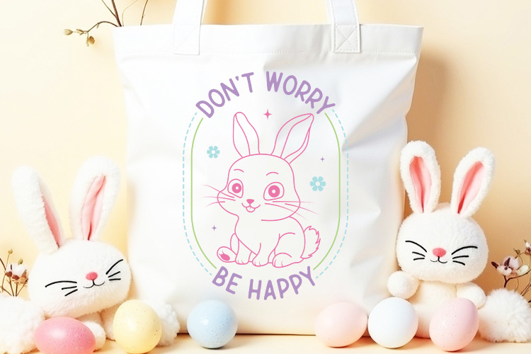 Don't Worry Be Happy - Easter SVG Cricut Tote Back Mockup Image.jpg