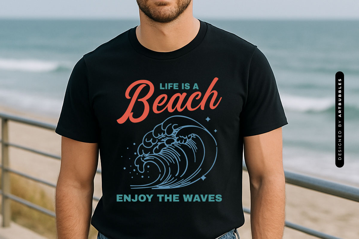 Life is a Beach Enjoy the Waves - SVG Summer Tshirt Mockup Image.jpg
