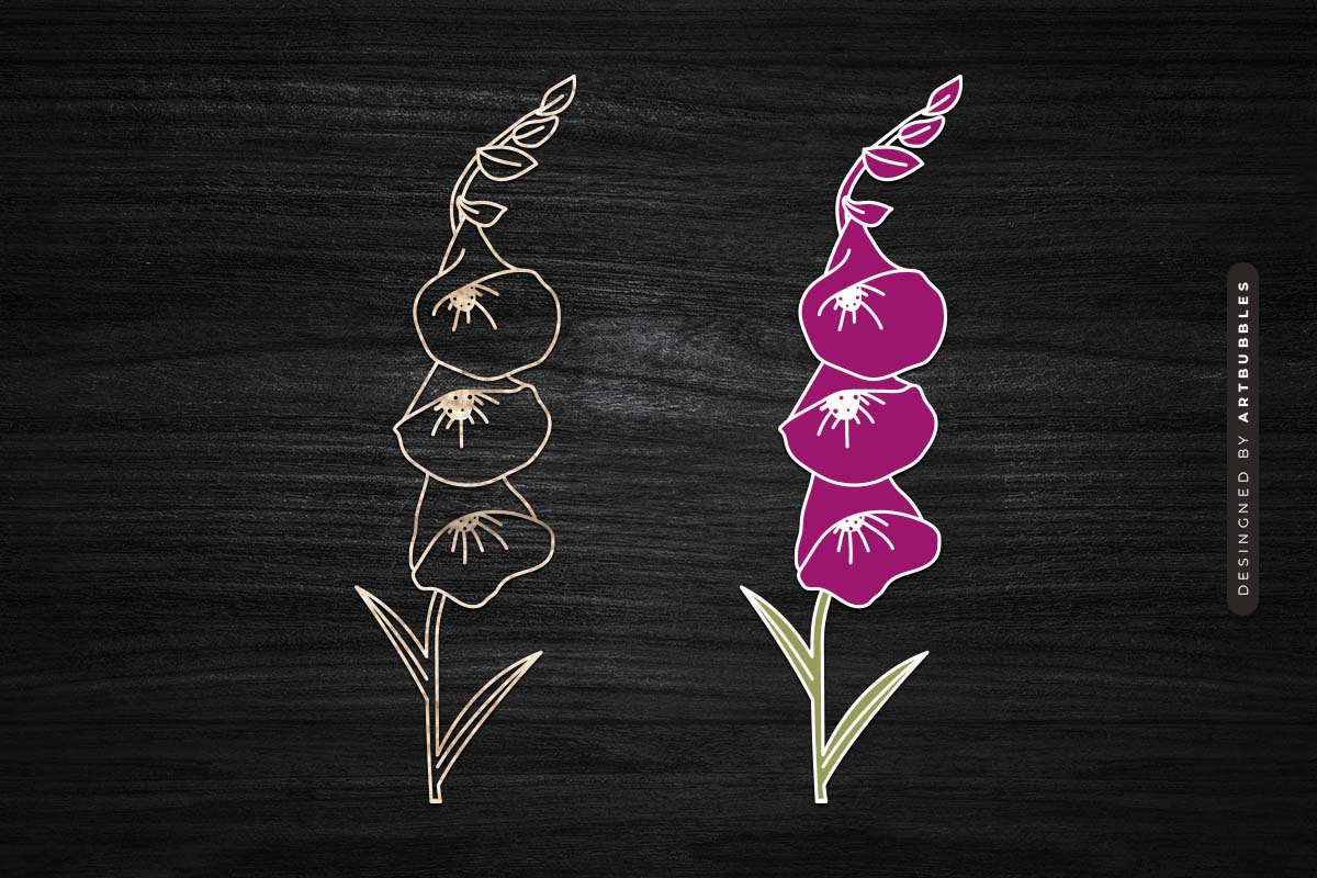 Laser Cut Gladiolus Flower SVG PNG