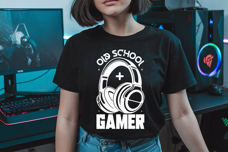 Old School Gamer SVG for Cricut & Silhouette Tshirt Mockup image.jpg