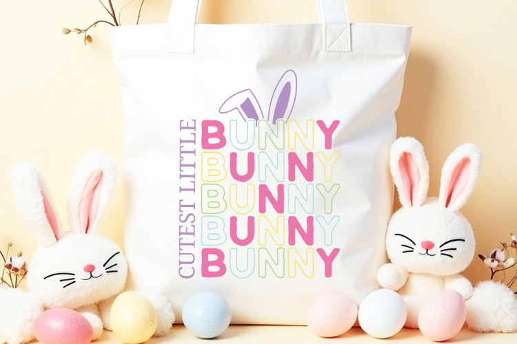 Cutest Little Bunny - Retro Easter SVG Tote Bag Mockup Image.jpg