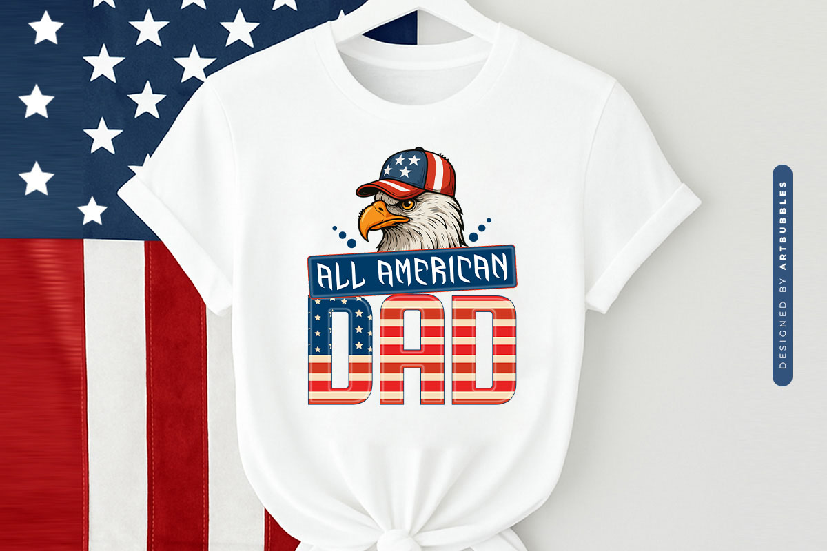 All American Dad - 4th of July Sublimation Tshirt Mockup Image.jpg