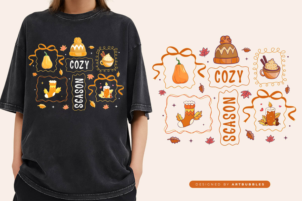Cozy Season - Preppy Fall Sublimation Print