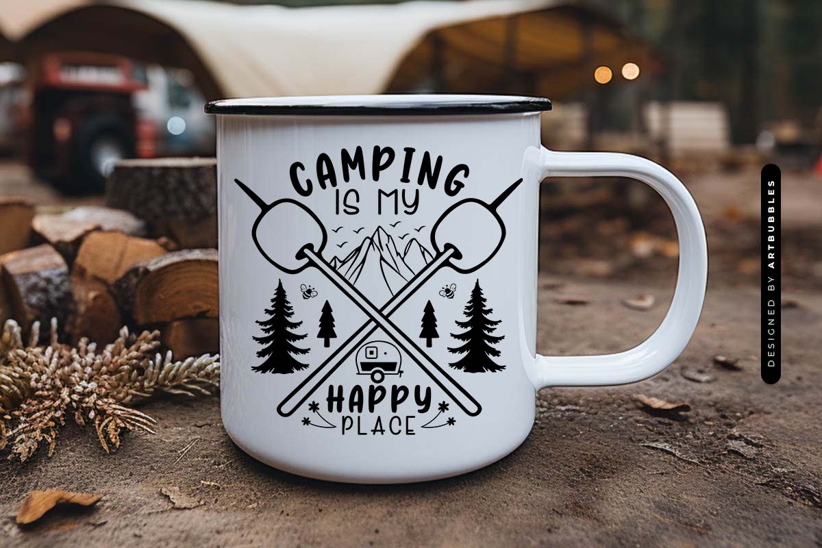 Camping is My Happy Place Vector SVG Mug Mockup Image.jpg